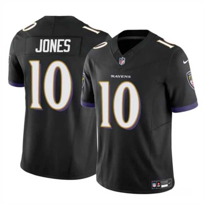 Men & Women & Youth Baltimore Ravens #10 Emory Jones Black 2023 F.U.S.E Vapor Limited Jersey